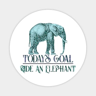 Today's Goal Ride an Elephant Funny Quote Magnet